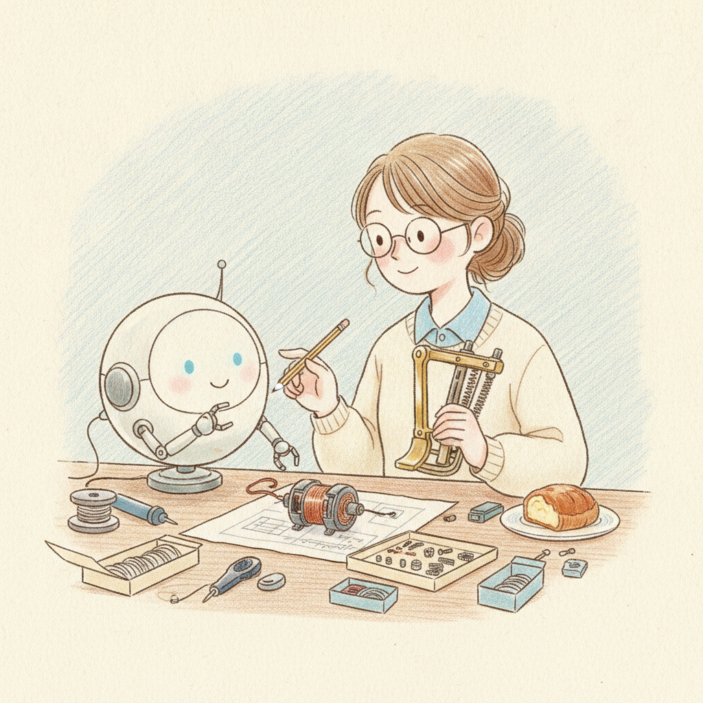 An engineer and the AI choosing the motor together